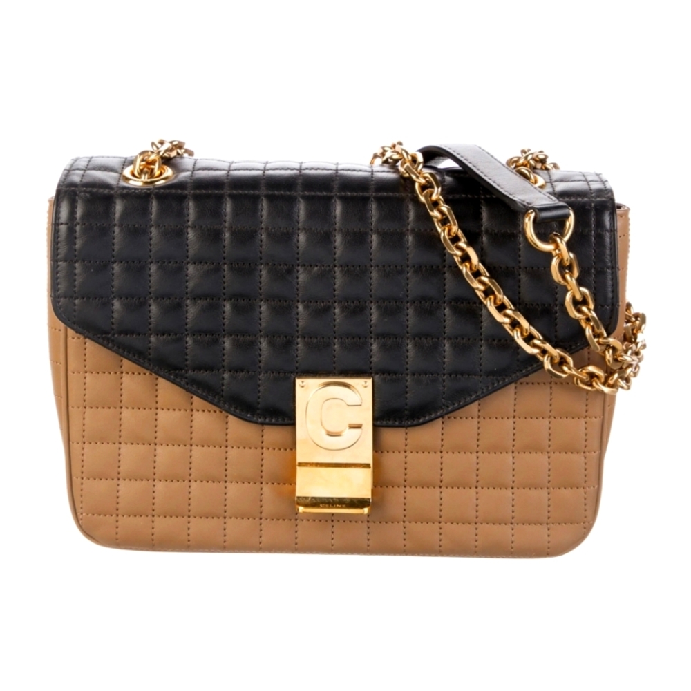 Auth Celine medium quilted C bag